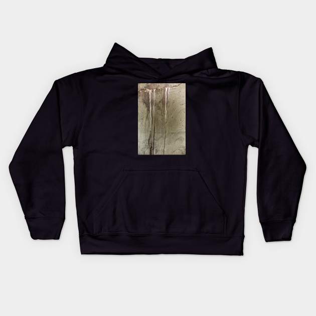 Cracked Concrete Wall Leak Showing From Ageing Process Kids Hoodie by textural